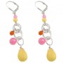 Silver Jade Oval Link Earrings